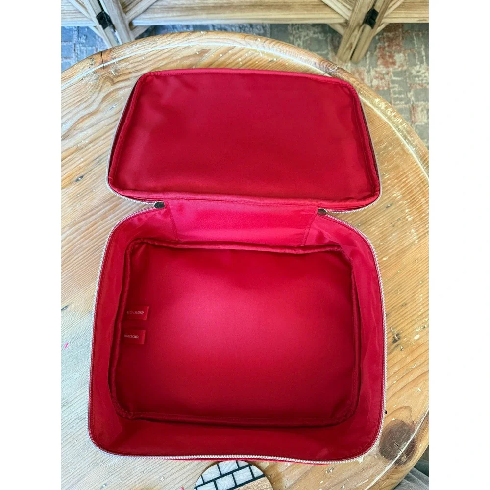 Estee Lauder Red Velvet‎ Zip Cosmetic Makeup Bag Organizer